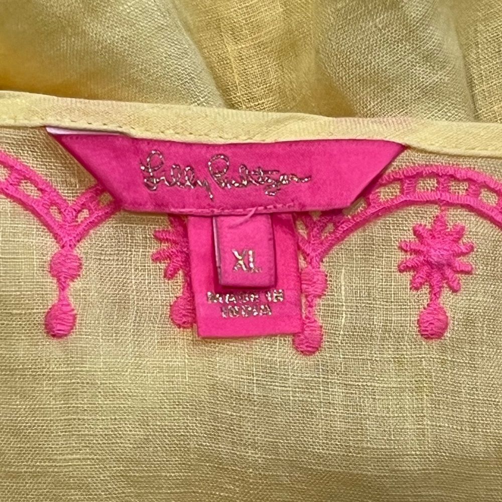 Lilly Pulitzer 100% Linen Top XL - Picture 6 of 9